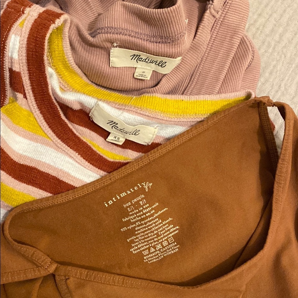 Madewell & Free People Bundle Striped and Solid Kids Tank Tops Set Size XS / S - Picture 6 of 8